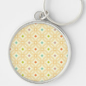Geometrisches Kreismuster der Retro-Geometrie Schlüsselanhänger (Vorne)