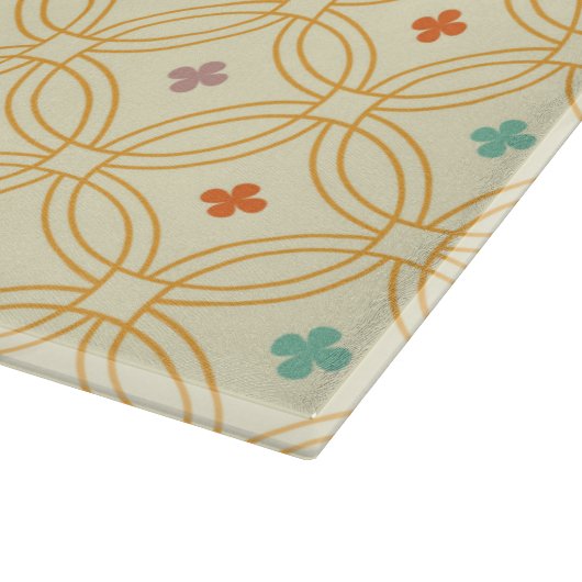 Geometrisches Kreismuster der Retro-Geometrie Schneidebrett (Ecke)