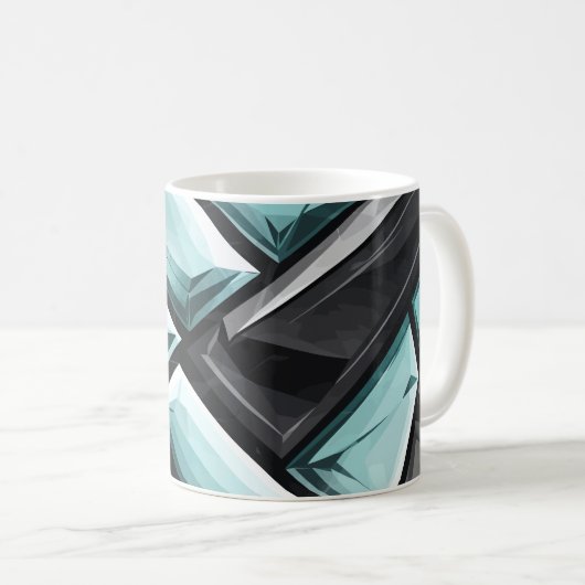 Geometrisches Kristalldesign Kaffeetasse (VorderseiteRechts)