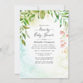 Geometrisches Kristallgrün mit Dusche Einladung (Vorderseite)