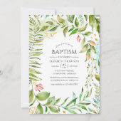 Geometrisches Kristallgrün - Taufe Einladung (Vorderseite)