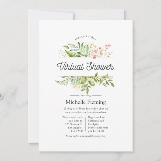 Geometrisches Kristallgrün Virtual Duwer Einladung (Vorderseite)