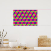 Geometrisches Kubikmuster Poster (Küche)