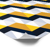Geometrisches kubisches Muster in Gelb und Weiß Poster (Ecke)