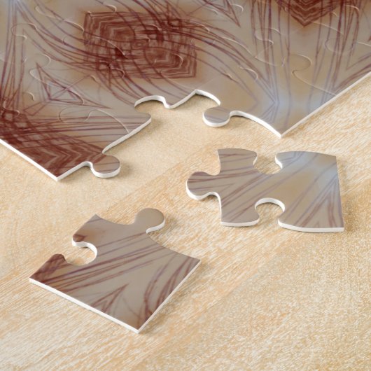 Geometrisches Kunstmaroonmuster Puzzle (Seite)