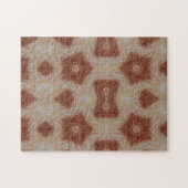 Geometrisches Kunstmaroonmuster Puzzle (Horizontal)