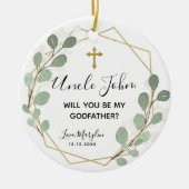 Geometrisches Leaf Greenery Werden Sie Großmutter Keramik Ornament (Vorne)
