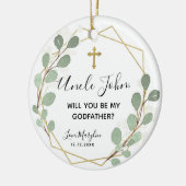 Geometrisches Leaf Greenery Werden Sie Großmutter Keramik Ornament (Links)