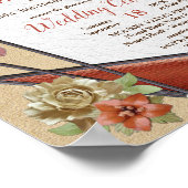 Geometrisches Leder & Wildleder Texturkunst Hochze Poster (Ecke)