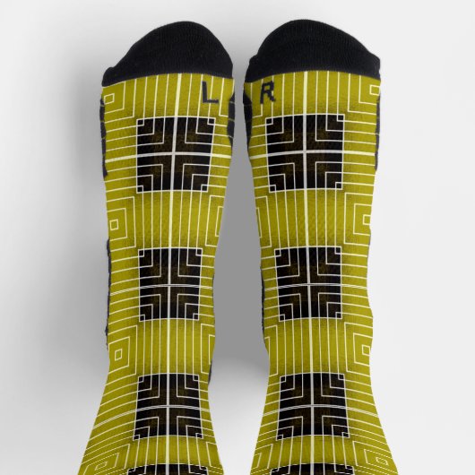 Geometrisches Leichtgolddesign Socken (Oben)