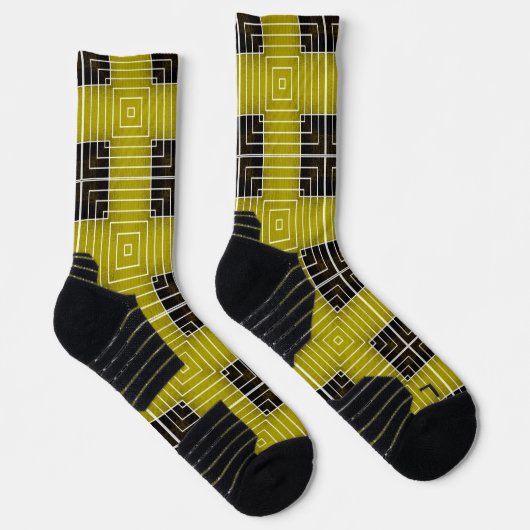 Geometrisches Leichtgolddesign Socken (Rechts)