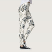 Geometrisches Leoparden-Patch-Muster Leggings (Rechts)
