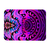 Geometrisches, leuchtendes, Lila Schwarzes Fraktal Magnet (Horizontal)