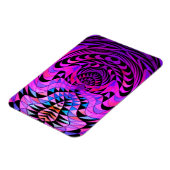 Geometrisches, leuchtendes, Lila Schwarzes Fraktal Magnet (Linke Seite)