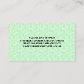 Geometrisches Leuchtgrün-Muster Visitenkarte (Rückseite)