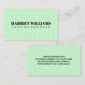 Geometrisches Leuchtgrün-Muster Visitenkarte (Vorne/Hinten)