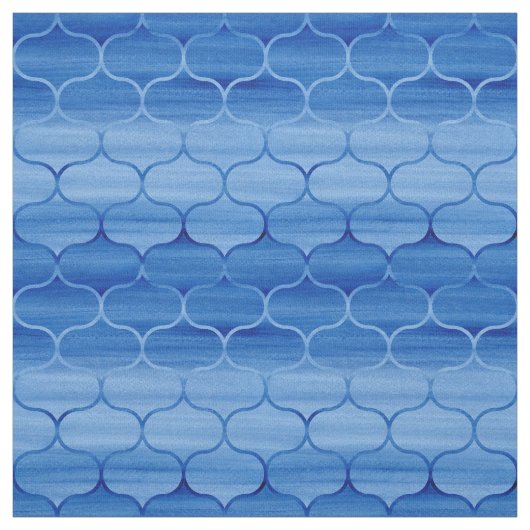 Geometrisches Licht zu dunkelblauem gemaltem Ogee Stoff (Muster)