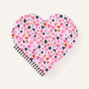 Geometrisches Liebesdesign in Creme, Rose und Mitt Notizblock