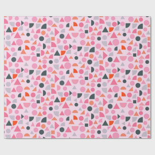 Geometrisches Liebesmuster in Creme, Rosa, Lila Geschenkpapier