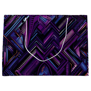 Geometrisches Lila Afro Fusion Wrapping-Papier Große Geschenktüte