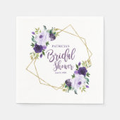 Geometrisches Lila Brautparty Serviette (Vorderseite)