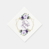 Geometrisches Lila Brautparty Serviette (Ecke)