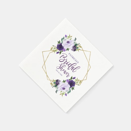 Geometrisches Lila Brautparty Serviette (Ecke)
