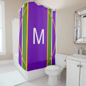 Geometrisches, Lila Gelb für Monogramm Duschvorhang (Beispiel)