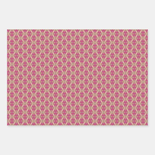 Geometrisches Lila grünes Set Geschenkpapier Set (Vorderseite 2)