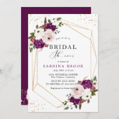 Geometrisches Lila Rosa Brautparty Einladung (Vorne/Hinten)