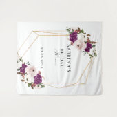 Geometrisches Lila Rosa Florl-Brautparty Wandteppich (Vorderseite (Horizontal))