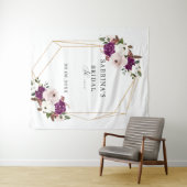 Geometrisches Lila Rosa Florl-Brautparty Wandteppich (Beispiel (Horizontal))