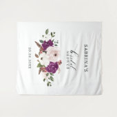 Geometrisches Lila Rosa Florl-Brautparty Wandteppich (Vorderseite (Horizontal))