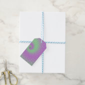 Geometrisches Lila und Grün Geschenkanhänger (Mit Garn)