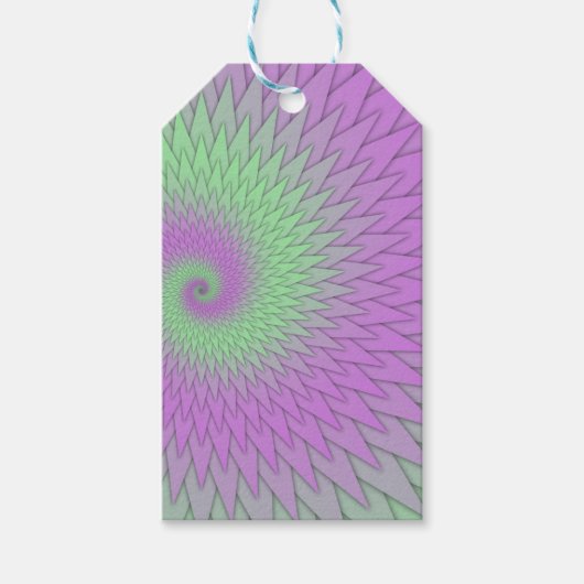 Geometrisches Lila und Grün Geschenkanhänger (Vorderseite)