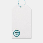 Geometrisches Lila und Grün Geschenkanhänger (Rückseite)
