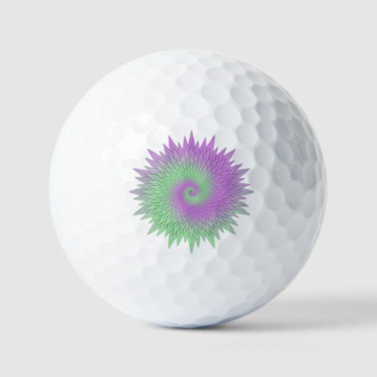Geometrisches Lila und Grün Golfball (Vorderseite)