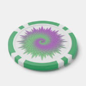 Geometrisches Lila und Grün Pokerchips (Einzeln)