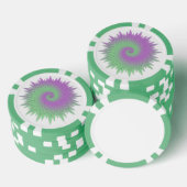Geometrisches Lila und Grün Pokerchips (Stapel)