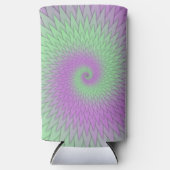 Geometrisches Lila und Grün Selters Dosenkühler (Vorderseite)