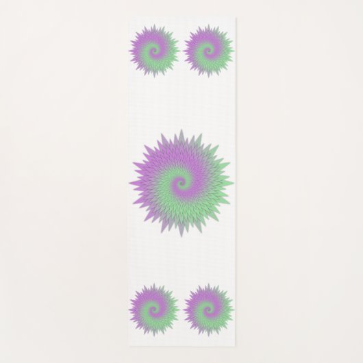 Geometrisches Lila und Grün Yogamatte (Vorderseite)