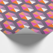 Geometrisches Lila und Orange Hexagon Muster Geschenkpapier (Ecke)