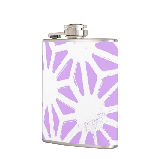 geometrisches Lilac-Muster Flachmann (Links)