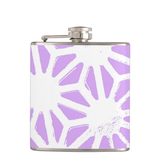 geometrisches Lilac-Muster Flachmann (Vorderseite)