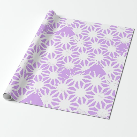 geometrisches Lilac-Muster Geschenkpapier (Ungerollt)