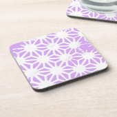 geometrisches Lilac-Muster Getränkeuntersetzer (Linke Seite)