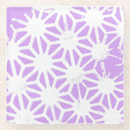 geometrisches Lilac-Muster Glasuntersetzer