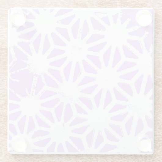 geometrisches Lilac-Muster Glasuntersetzer (Rückseite)