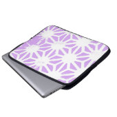 geometrisches Lilac-Muster Laptopschutzhülle (Vorne Knopf)