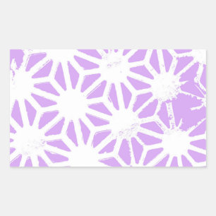 geometrisches Lilac-Muster Rechteckiger Aufkleber